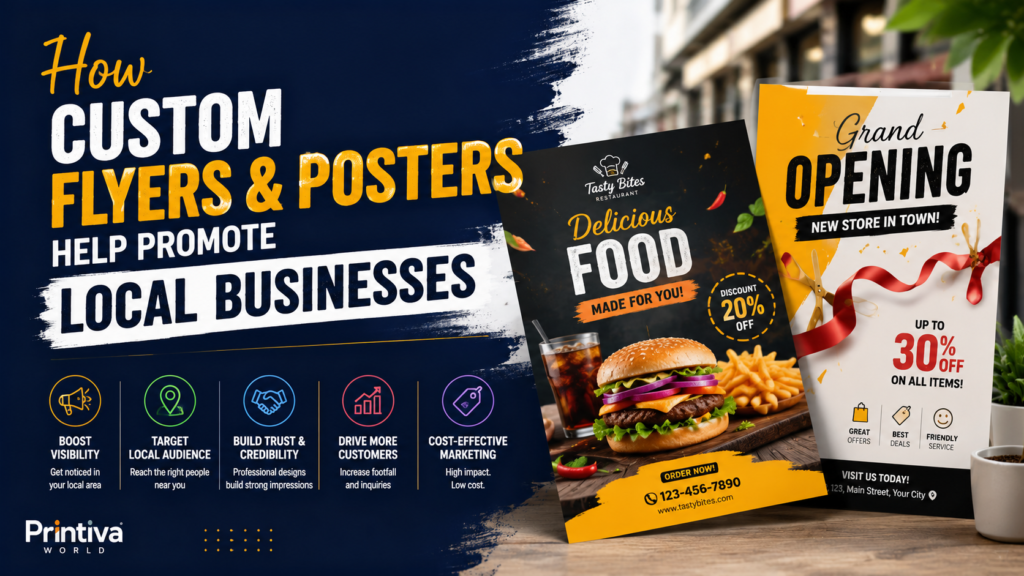 How Custom Flyers and Posters Help Promote Local Businesses Flyer And Poster Featured 1024x576